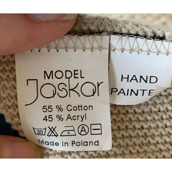 Jaskar Cardigan Sweater.Size Medium.‎ Tan w/zebra print - Picture 9 of 9